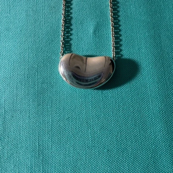 Tiffany & Co. Sterling Silver Lg Puff Bean Pendant Necklace - Picture 2 of 6
